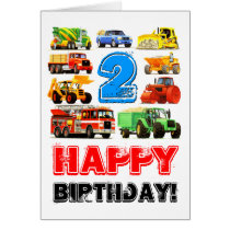 Big Trucks 2nd Birthday cards