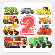 Big Trucks 2nd Birthday stickers