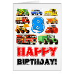Big Trucks 8th Birthday Cards