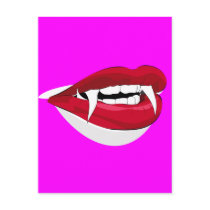 Big Vampire Lips with Fangs Post Cards