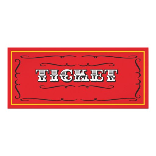 BIG Vintage Circus Ticket Birthday Party Custom Invite