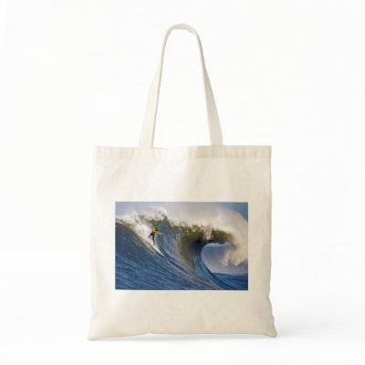 Big Wave at the Mavericks Surfing Competition Canvas Bag by wallarts