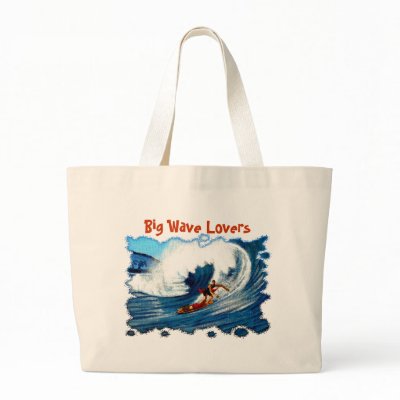 "Big Wave Lovers" Canvas Bags by mareen