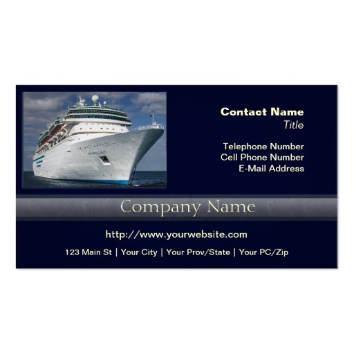 Big White Cruise Ship Business Card