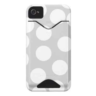 Big white dots on gray background. id iphone 4 cases by Graphics_By_Metarla
