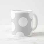Big white dots on gray background. extra large mug