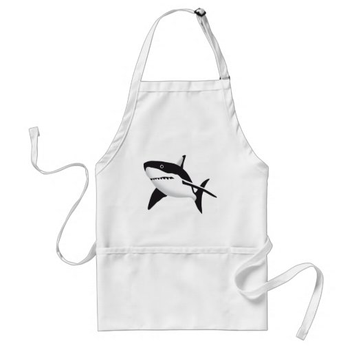 big white shark aprons