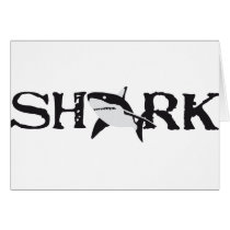 big white shark greeting cards