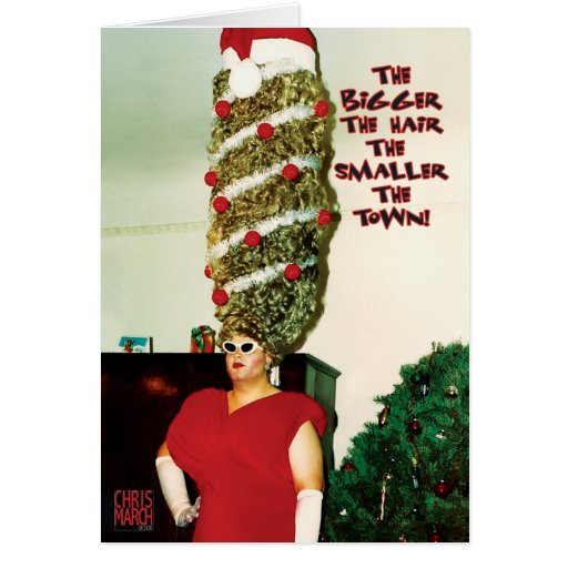 Big Xmas Hair Humor Holiday Card Zazzle