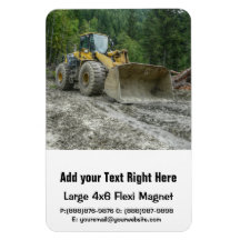 Big Yellow Bulldozer Tractor Heavy Equipment Rectangular Magnets
