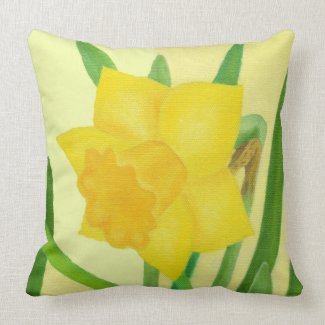 Big Yellow Daffodil throw pillow