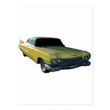 Big Yellow Fin 59 Cadillac Postcards