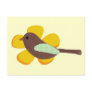 Big Yellow Flower and Little Brown Bird Postcard