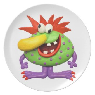 Big Yellow Nose Monster Dinner Plate