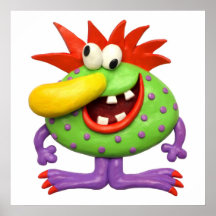 Big Yellow Nose Monster Poster