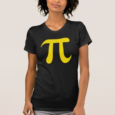 Big yellow pi symbol ladies t-shirt