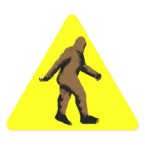 Bigfoot  Attention Triangle Stickers