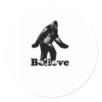 Bigfoot Believe Round Stickers