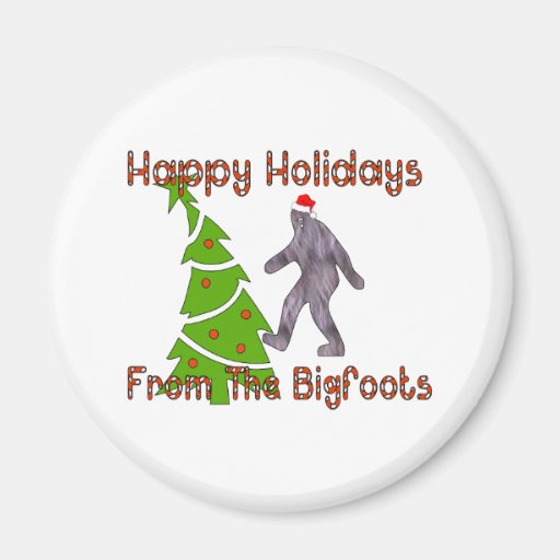 Bigfoot Christmas Fridge Magnet
