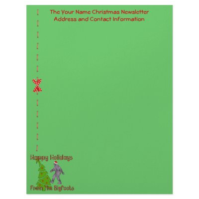 Bigfoot Christmas Personalized Letterhead by orsobear