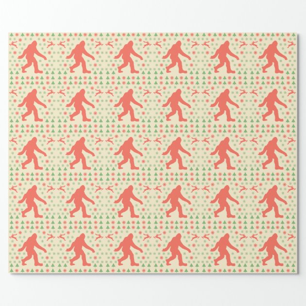Bigfoot Holiday Sweater Tees Wrapping Paper