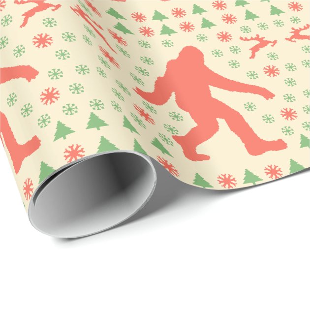 Bigfoot Holiday Sweater Tees Wrapping Paper 3/4