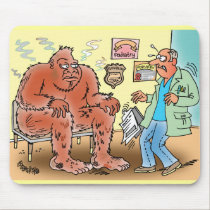 Bigfoot In Podiatrist Waiting Room Cartoon Mousepa mousepads