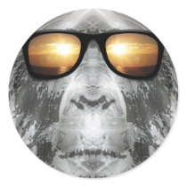 Bigfoot In Shades Round Sticker