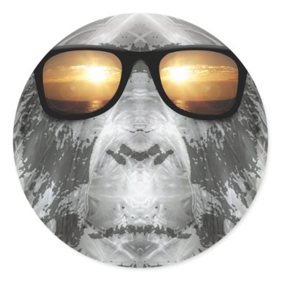 Bigfoot In Shades Round Sticker by fivestars