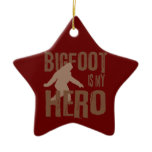 Bigfoot is my Hero Christmas Tree Ornaments