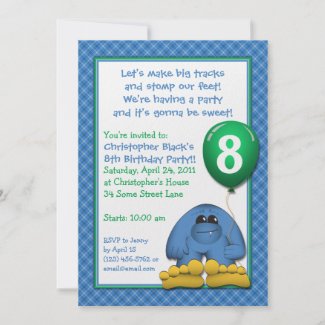 Bigfoot Kids Birthday Party Invitation