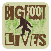Bigfoot Lives Square Stickers