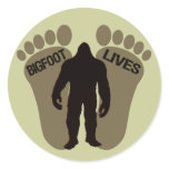 Bigfoot Lives Round Stickers