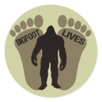 Bigfoot Lives Round Stickers