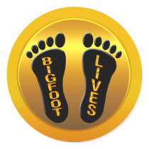 Bigfoot Lives Round Stickers