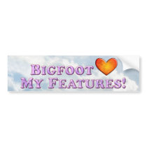 Bigfoot Loves My Features - Basic Bumper Sticker
