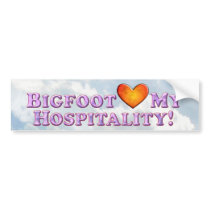 Bigfoot Loves My Hospitality - Basic Bumper Sticker