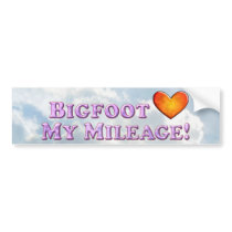 Bigfoot Loves My Mileage - Bumper Sticker