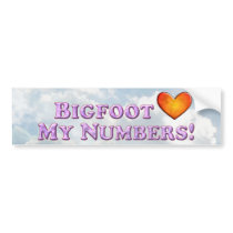 Bigfoot Loves My Numbers - Basic Bumper Stickers