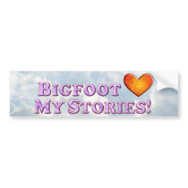 Bigfoot Loves My Stories - Basic Bumper Sticker