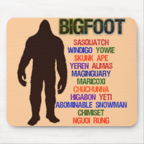 Bigfoot Names Mouse Pads