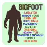 Bigfoot Names Stickers