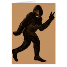 Bigfoot Peace Greeting Cards