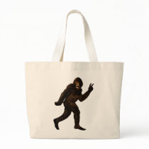 Bigfoot Peace Sign Tote Bags