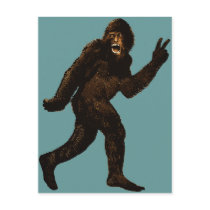 Bigfoot Peace Sign Postcard