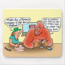 BIGFOOT RELAXING WITH A MARTINI mousepad mousepads