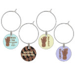 Bigfoot Sasquatch Cryptid Yeti Party Bling Set Wine Glass Charms