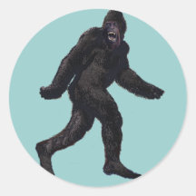 Bigfoot Sasquatch Yetti Round Sticker