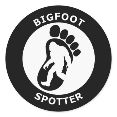 Bigfoot Spotter Round Sticker by dgpaulart