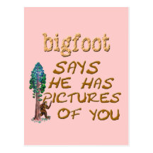 Bigfoot tiene imágenes tarjeta postal